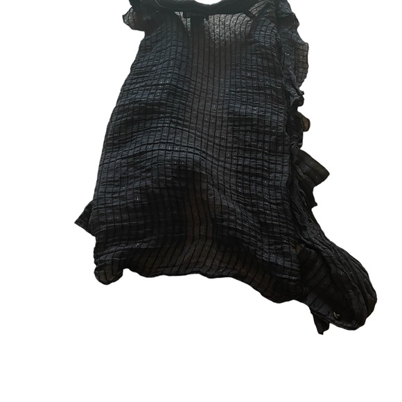 Black LaurenRalph Lauren button up ruffle blouse - Picture 3 of 6